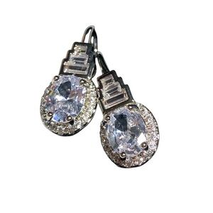 ⭐️🎉silver and rhinestone earrings-hook backs